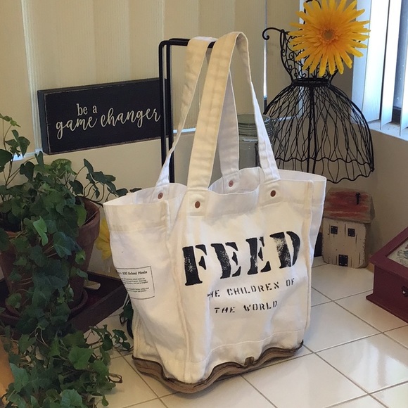 FEED Bags Feed 0 Children Of The World Canvasburlap Collapsible